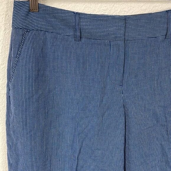 NWT Lane Bryant The Lena Wide Leg Trouser Pant Blue Pinstripe Linen Blend Sz 14 - Picture 2 of 12